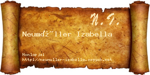 Neumüller Izabella névjegykártya